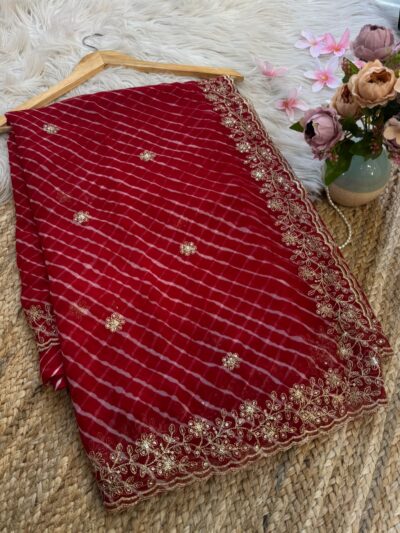 Leheriya with aari Sitara work
