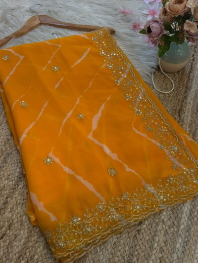 Leheriya with aari Sitara work