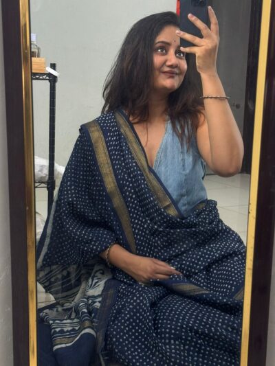 Handblock printed saree