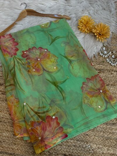 Mirror work saree