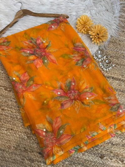 Mirror work saree