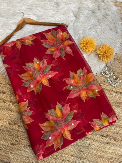 Mirror work saree