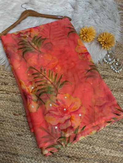 Mirror work saree