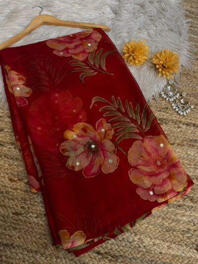 Mirror work saree
