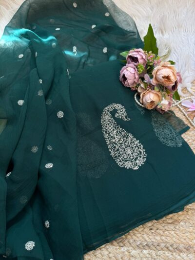 Embroidery work saree