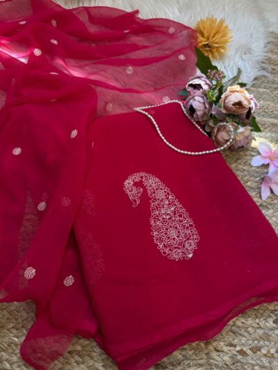 Embroidery work saree