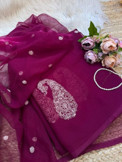Embroidery work saree