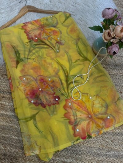 Mirror work saree