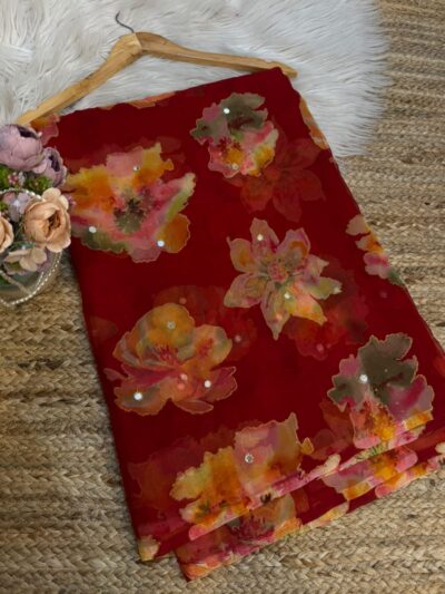 Mirror work saree
