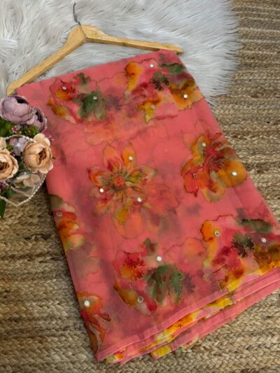 Mirror work saree