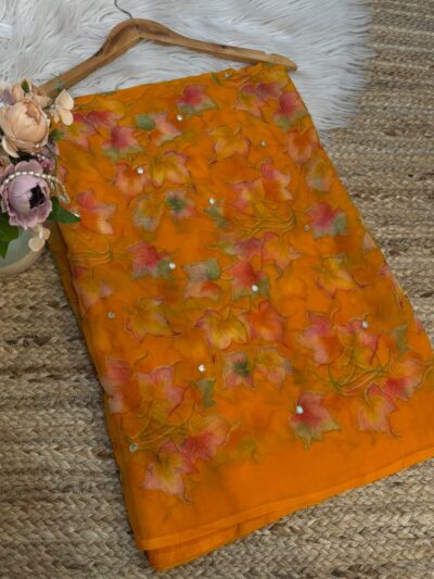 Mirror work saree