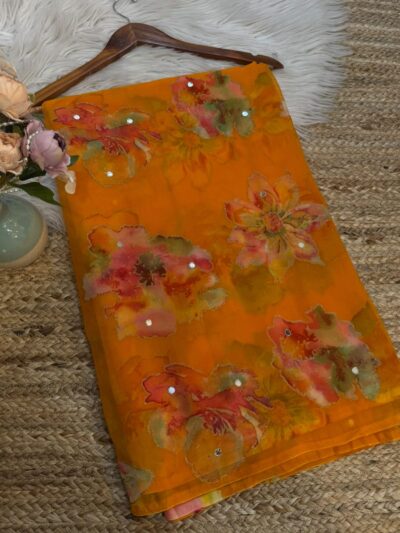 Mirror work saree