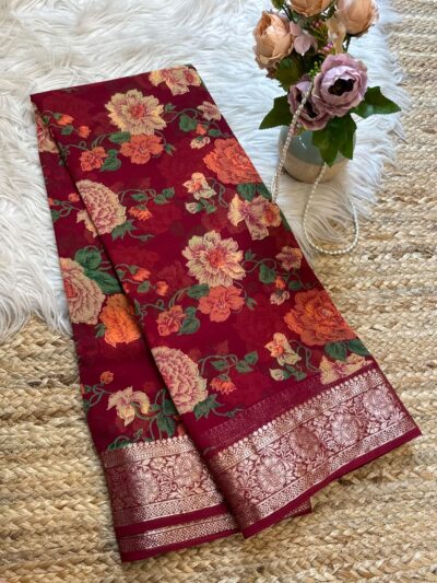 Premium print with banarasi border