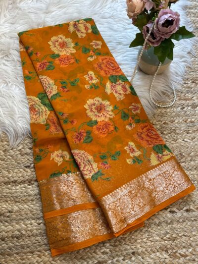 Premium print with banarasi border