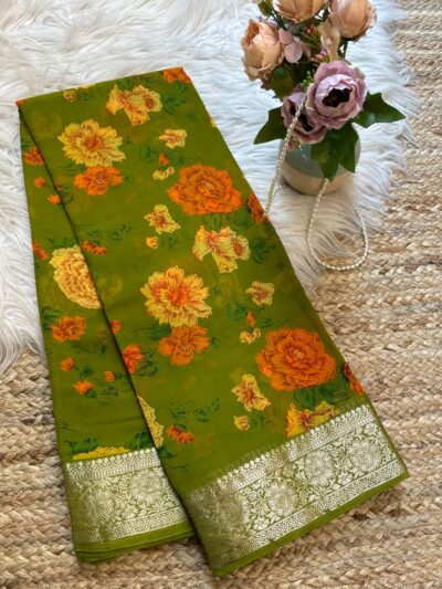 Premium print with banarasi border