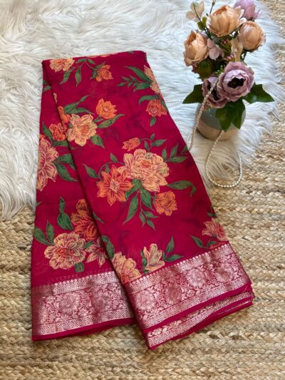 Premium print with banarasi border