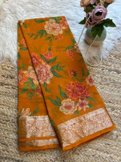 Premium print with banarasi border