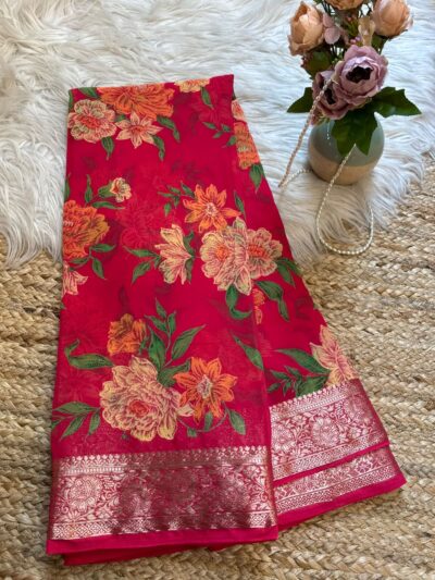 Premium print with banarasi border