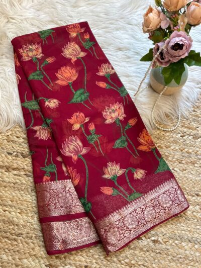 Premium print with banarasi border