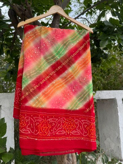 Aari sitara work leheriya
