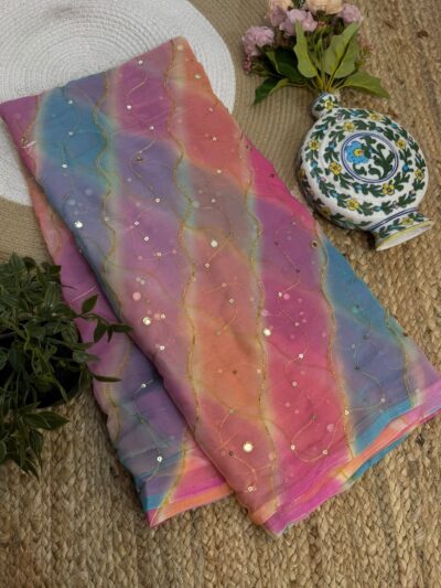 Aari mirror leheriya Multicolor