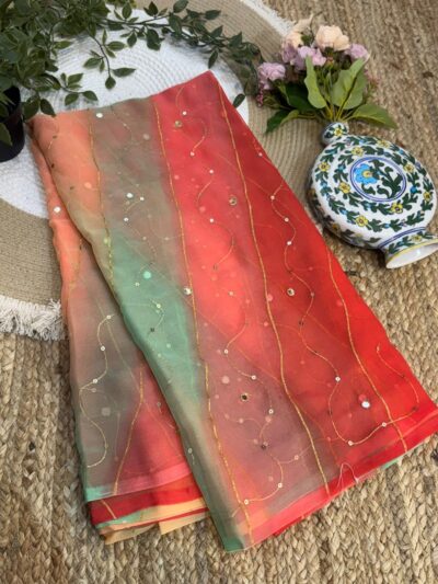 Aari mirror leheriya Multicolor