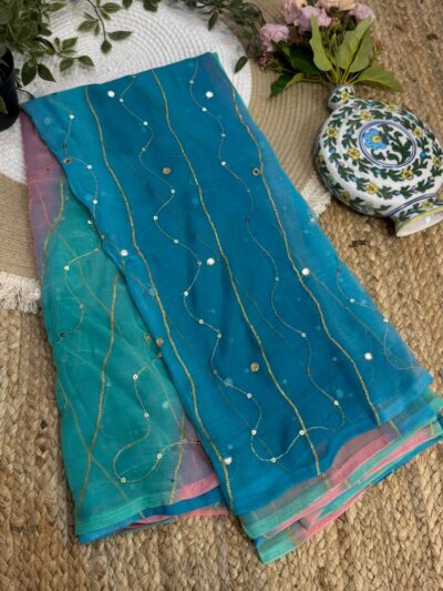 Aari mirror leheriya Multicolor