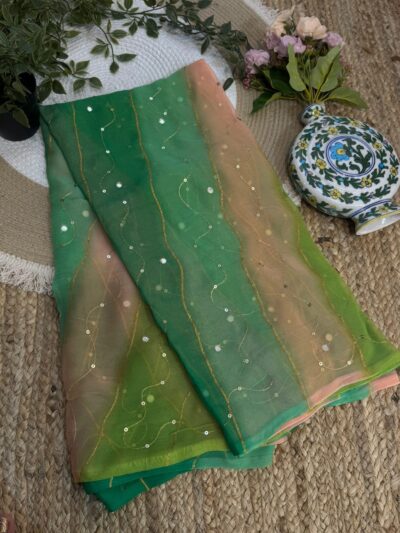 Aari mirror leheriya Dark Green