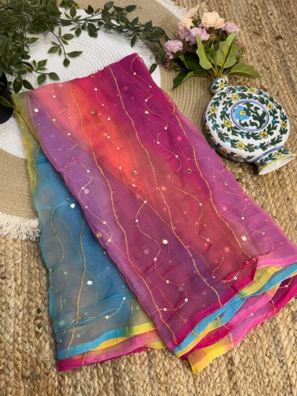 Aari mirror leheriya Red