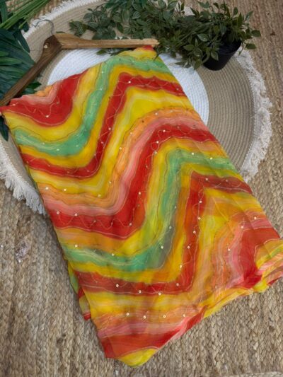 Aari sitara leheriya Multicolor