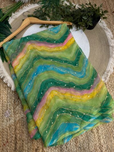 Aari sitara leheriya Multicolor