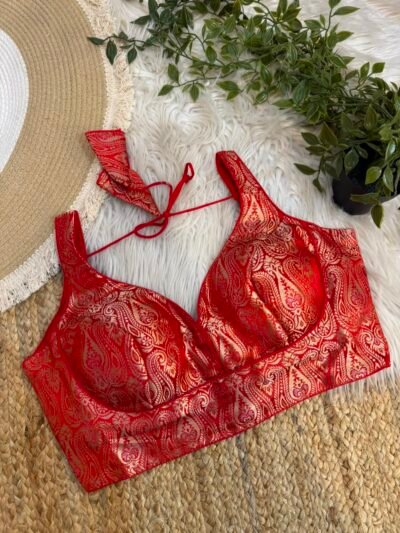 Banarasi premium blouse Red