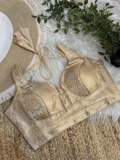 Banarasi premium blouse White