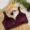 Gaji silk blouse with beautiful beadwork Brown