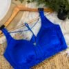 Gaji silk blouse with beautiful beadwork Blue
