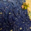 Heavy sequins jaal work saree Blue