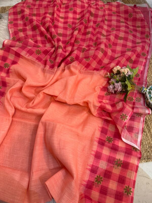 Cotton saree Pink