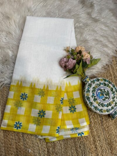 Cotton saree White