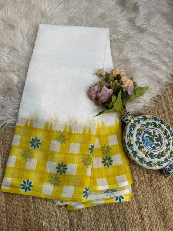 Cotton saree White