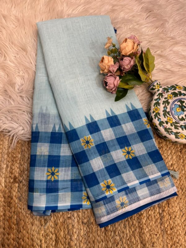 Cotton saree Blue