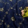 Jaal work saree Blue