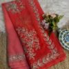 Shaded Gota work saree Red