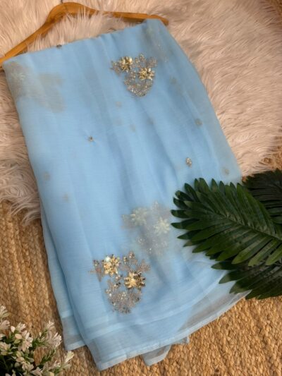 Sequins buta saree Blue