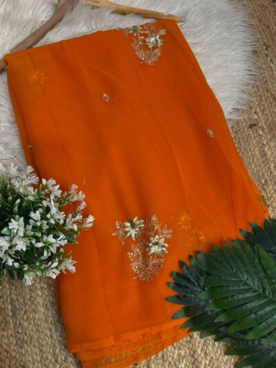 Sequins buta saree Yellow