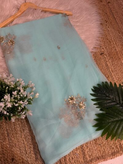 Sequins buta saree Blue