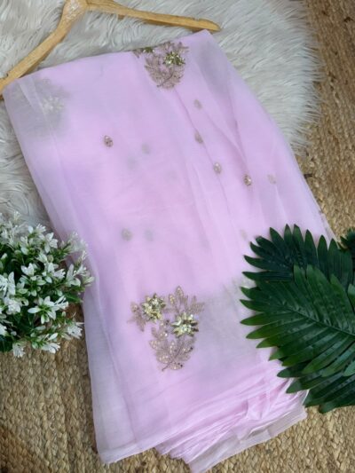 Sequins buta saree Red