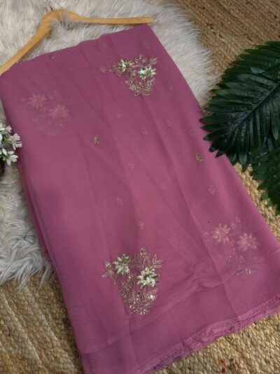 Sequins buta saree Purple