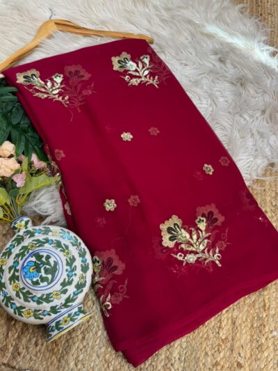 Buta saree Red