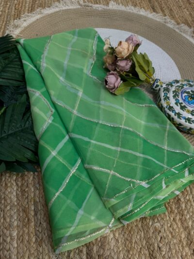 Sequins work leheriya Green
