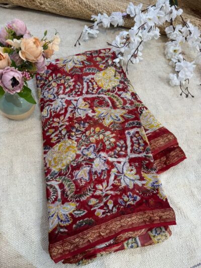Hand-block print saree